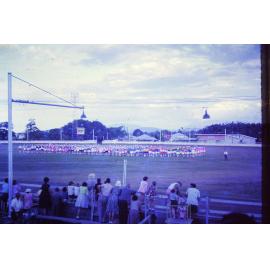 Mass display of marching teams, Townsville, 1962