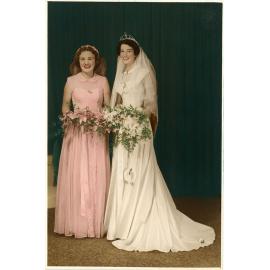 Beryl Forno as the bridesmaid for Pat Hughes, Townsville, 26 November 1954