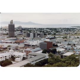 View over Townsville City to Magnetic Island, 1980
