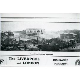 Fire in old municipal buildings, Flinders Street and Flinders Lane, Townsville, 1906