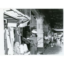 Damage to Tassell's Silk Store from the Austral Cafe fire in the Market Reserve Building, Flinders Street, Townsville, 29th March, 1971