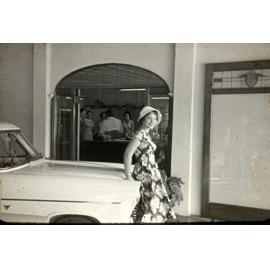 Miss Australia 1958, Pam Mackay in Townsville to do a promotion for Ford's Magnetic Motors, 1959