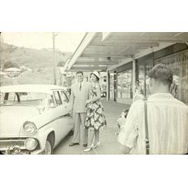 Miss Australia 1958, Pam Mackay in Townsville to do a promotion for Ford's Magnetic Motors, 1959