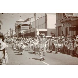 Christian Brothers Cadet Band, ANZAC Day march, Townsville, circa.1962-1964