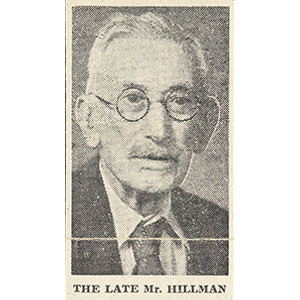 Obituary for John Hillman, ca. 1959