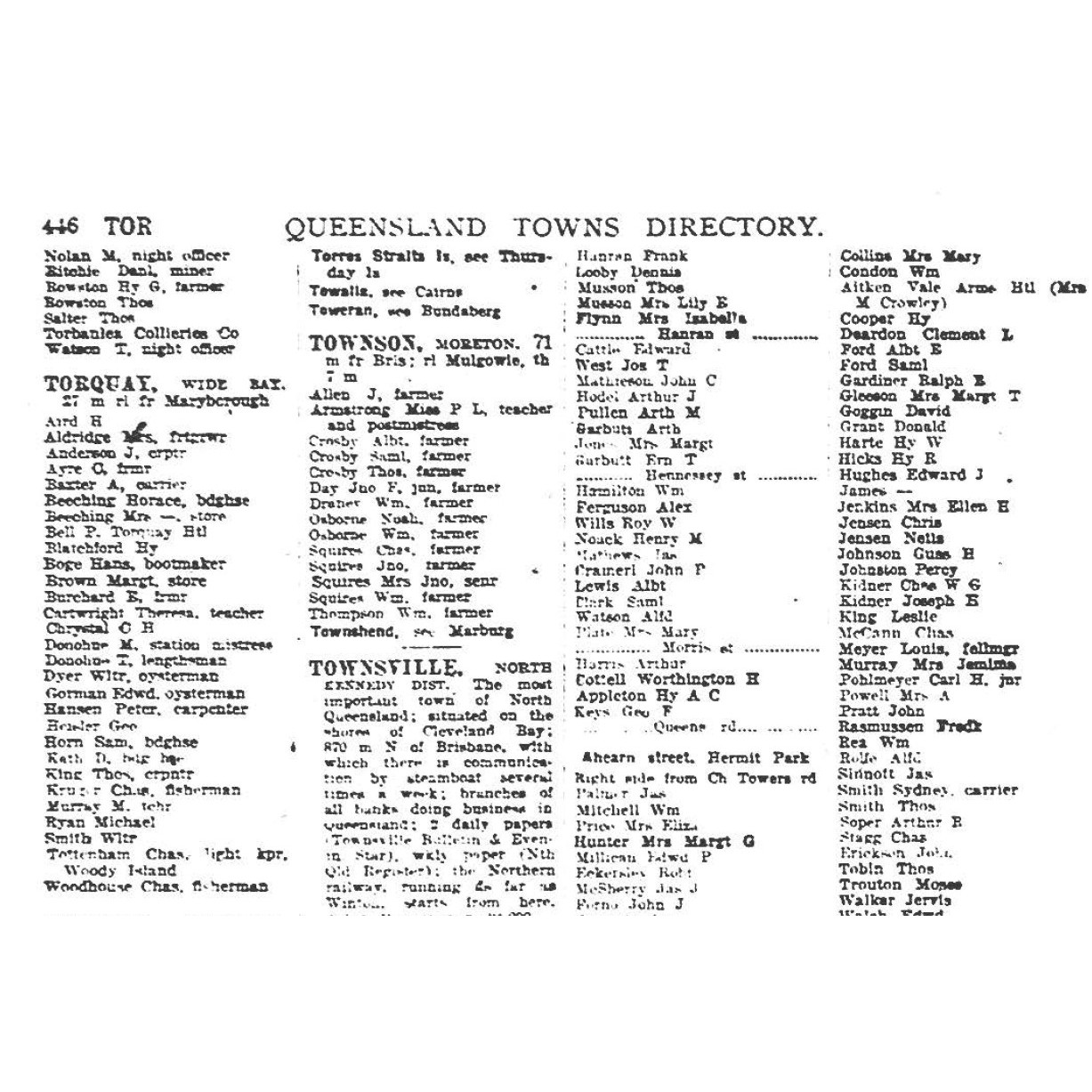 Queensland post office directory: Queensland towns directory 1922