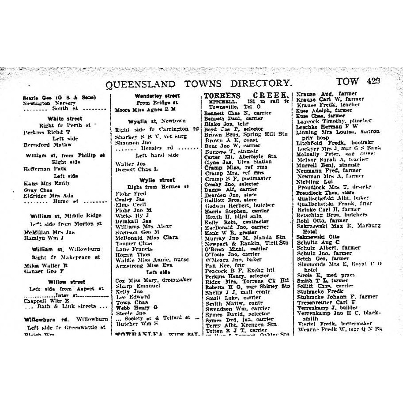 Queensland post office directory: Queensland towns directory 1919