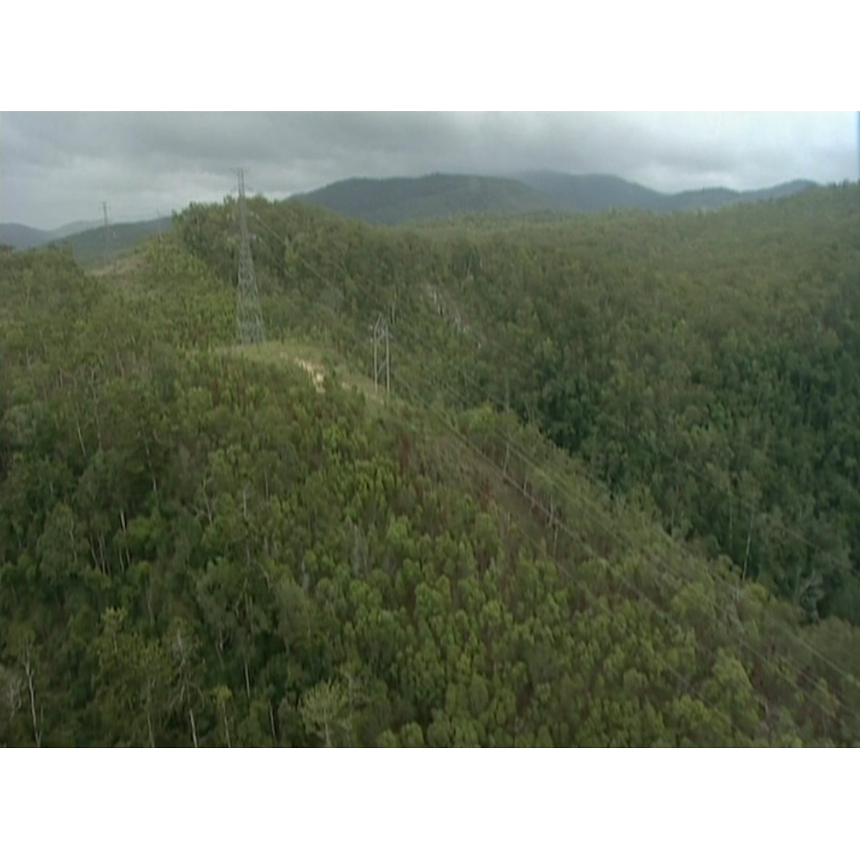 Stock footage - electrical transmission lines, Maroochy Car Sound