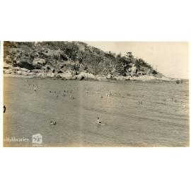 Shark proof net at Alma Bay, Magnetic Island, ca 1930