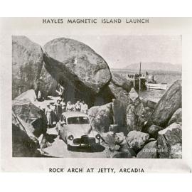 Hayles Magnetic Island launch and the rock arch at Arcadia jetty