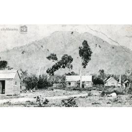 Dwellings in front of Castle Hill, Townsville, n.d.