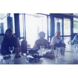 Jean Cole and staff of Carramar Children's Home dining at a restaurant, Townsville, ca. 1990