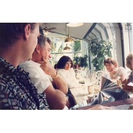 Staff of Therapeutic Adolescent Residential Assessment Unit (TARA) dining at restaurant, Townsville, ca. 1995