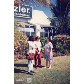 Staff of Therapeutic Adolescent Residential Assessment Unit (TARA) outside of Sizzler restaurant, Townsville, ca. 1995