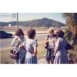 Staff of Therapeutic Adolescent Residential Assessment Unit (TARA) standing beside Woolcock Street, Townsville, ca. 1995