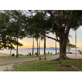 Sunset over the beach, The Strand, Townsville, 20 July, 2024