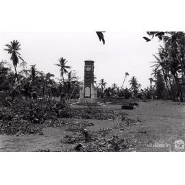 Anzac Park, near the memorial clock following Cyclone Althea, The Strand, Townsville, 25th December, 1971