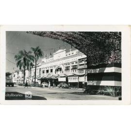 City and Market Reserve Buildings decorated for Queen Elizabeth II visit, Flinders Street, Townsville 1954