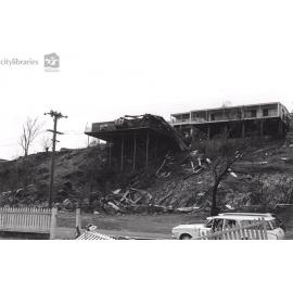 Damage to elevated home by Cyclone Althea, Yarrawonga, Townsville, 25th December, 1971