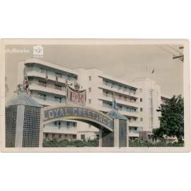 Decorations outside the Townsville General Hospital for Queen Elizabeth II visit, 1954