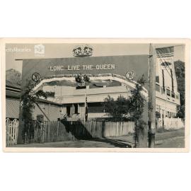 Street decorations for Queen Elizabeth II visit, Townsville, 1954