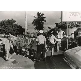 Demonstration against Indonesian take-over of East Timor during President Suharto visit, Townsville, 3 April 1975