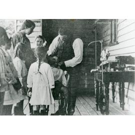 Travelling school dentist, A J McFee, Townsville, ca. 1910