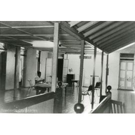 Upstairs interior of Lowth's Hotel, corner of Flinders and Stanley Streets, Townsville City, Townsville, 1965