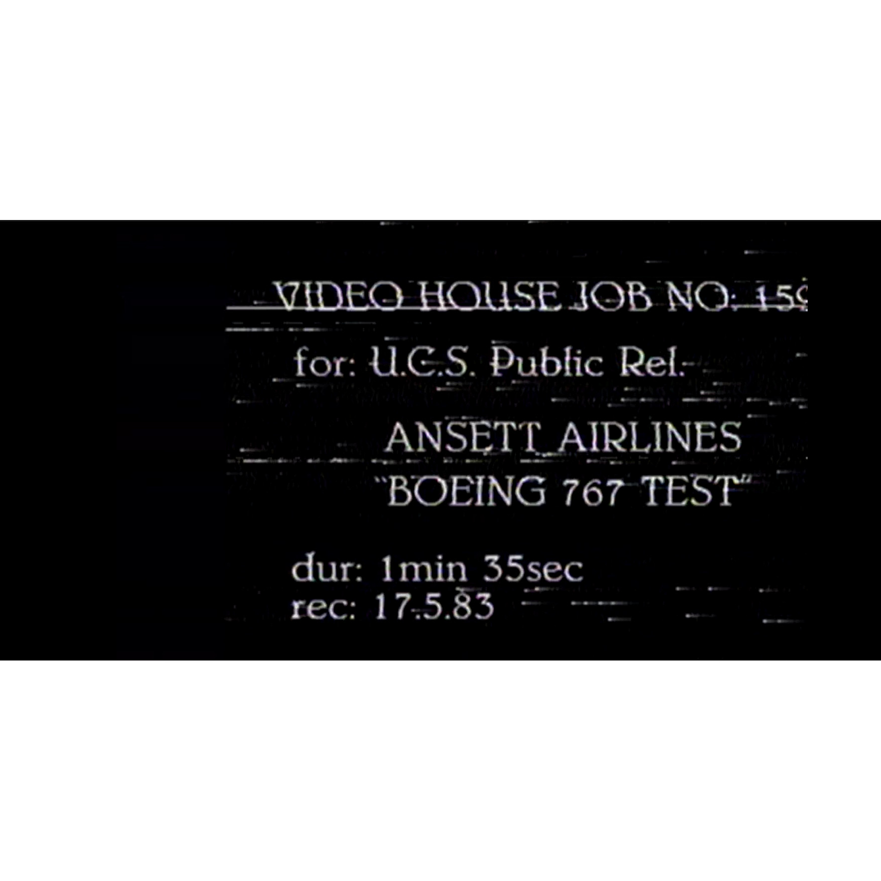 Ansett Airlines Boeing 767 test flight