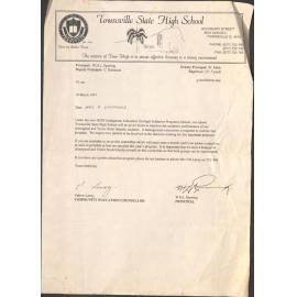 Townsville State High School correspondence regarding Indigenous Education Strategic Initiative Program