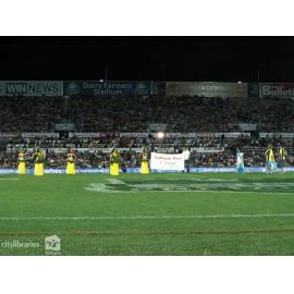 Townsville Cook Island Dancers and Indian Cultural Society dancers performing prior to an NQ Cowboys match, Townsville, August 2007