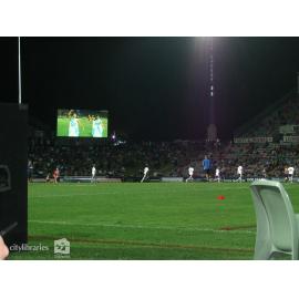 Indian Cultural Society dancers performing prior to an NQ Cowboys match, Townsville, August 2007