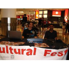 Sound volunteers promoting Cultural Fest at Castletown Shopping Centre, August 2007