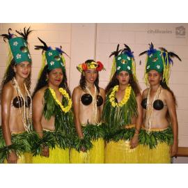 Townsville Cook Island Dancers preparing to perform at an NQ Cowboys match, Townsville, August 2007