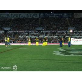 Townsville Cook Island Dancers performing prior to an NQ Cowboys match, Townsville, August 2007