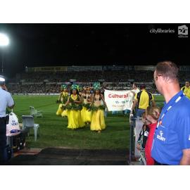 Townsville Cook Island Dancers performing prior to an NQ Cowboys match, Townsville, August 2007