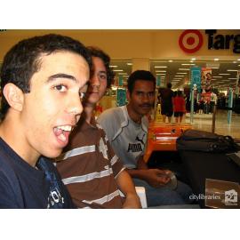 Sound volunteers promoting Cultural Fest at Castletown Shopping Centre, August 2007