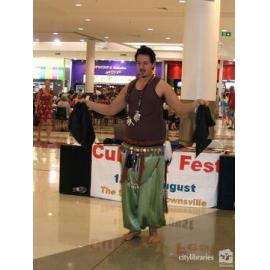 Performer from Macedonian Cultural Group promoting Cultural Fest at Castletown Shopping Centre, Townsville, August 2007