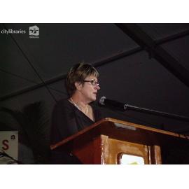 The Hon. Lindy Nelson-Carr MP speaking at Cultural Fest, Strand Park, Townsville, August 2007