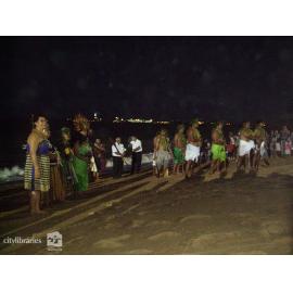 Pacific Islander groups on the beach at Cultural Fest, Strand Park, Townsville, August 2007
