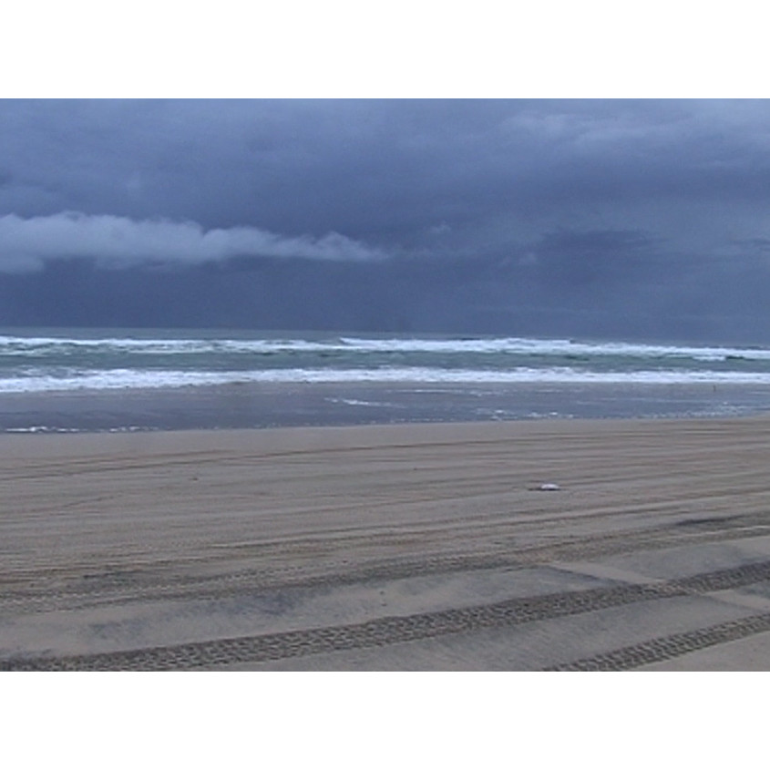 Stock footage: stormy beach