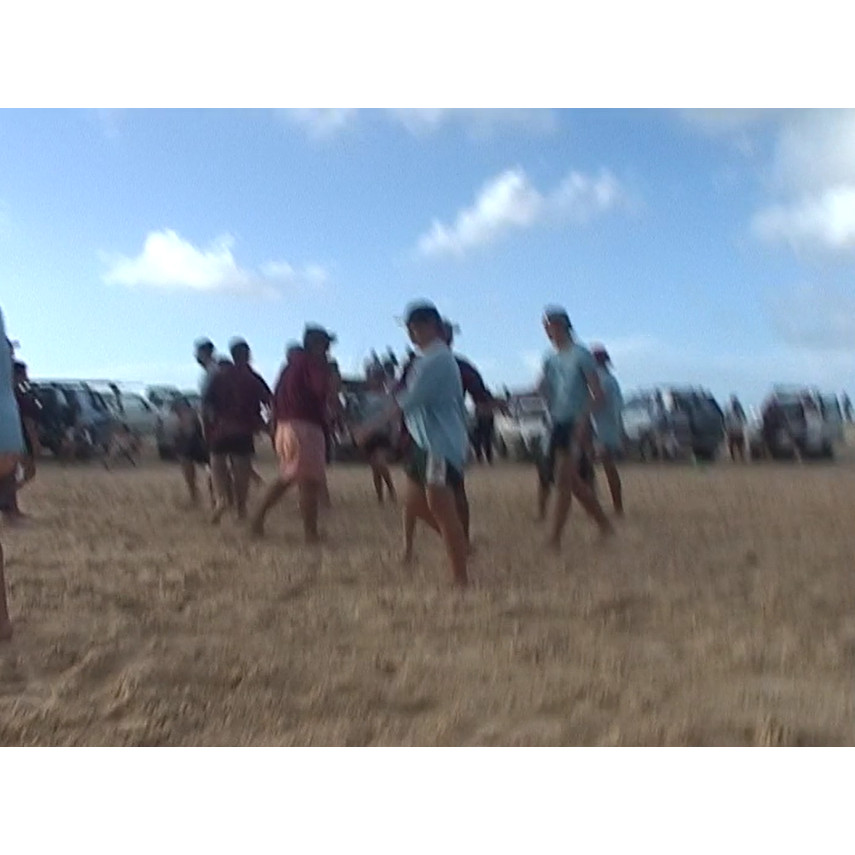 Beach football game