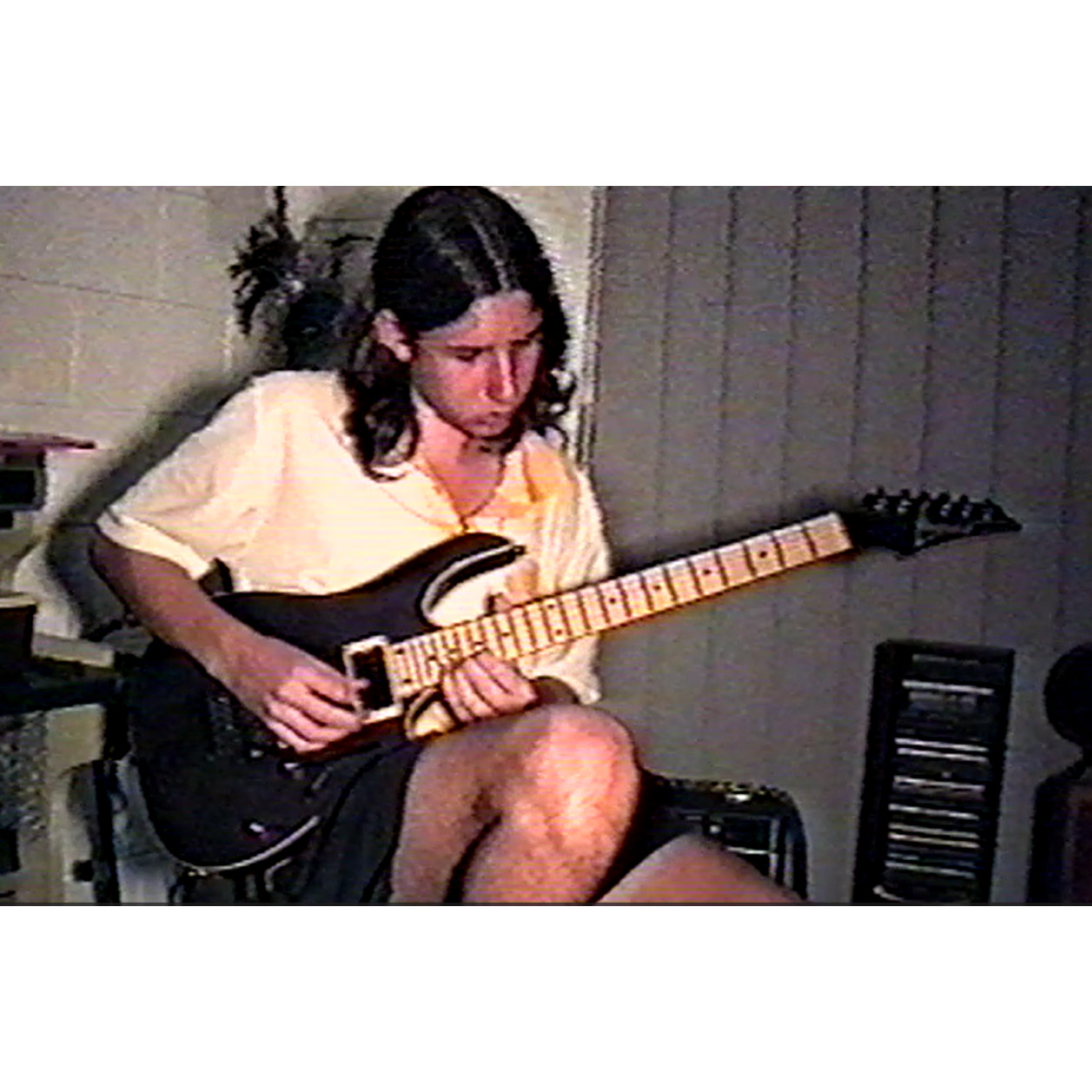 Playing guitar
