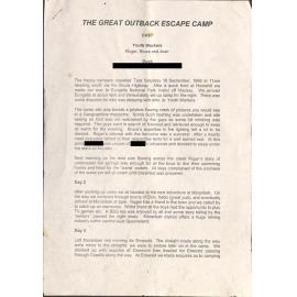 "The great outback escape camp", story written by resident of TARA (Therapeutic Adolescent Residential Assessment Unit)