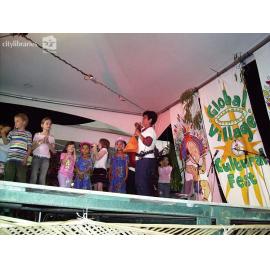 Thez Hamilton on stage in the Global Village at Cultural Fest, Strand Park, Townsville 18 August 2007