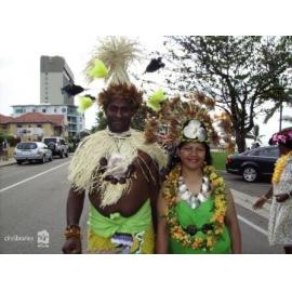 Performers from Townsville Cook Islands Dance Group in the Tropigo Carnival parade at Cultural Fest, The Strand, Townsville, 18 August 2007