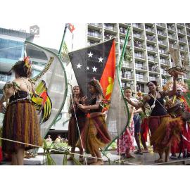 Papua New Guinea Logohu Hiri group in the Tropigo Carnival parade at Cultural Fest, The Strand, Townsville, 18 August 2007