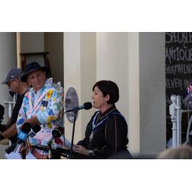 VP80 re-enactment of the war is over speech, Townsville City, Townsville, 15 August 2025