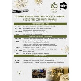 VP80 public and community program list, Townsville, August 2025