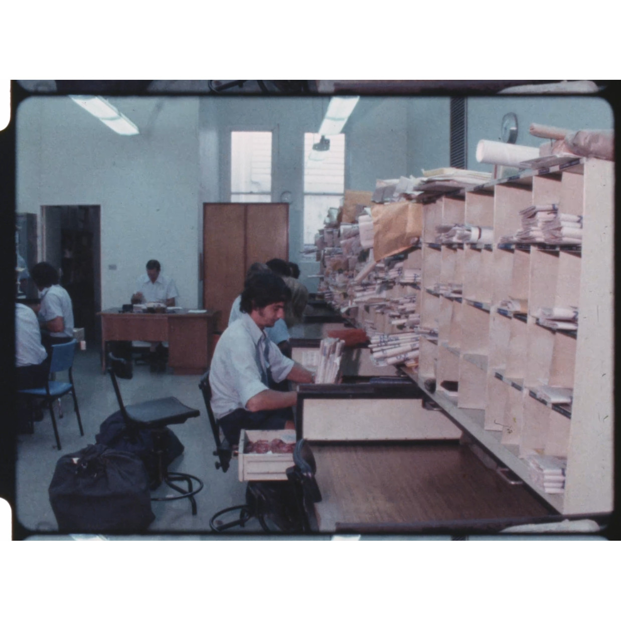 Mail sorting room